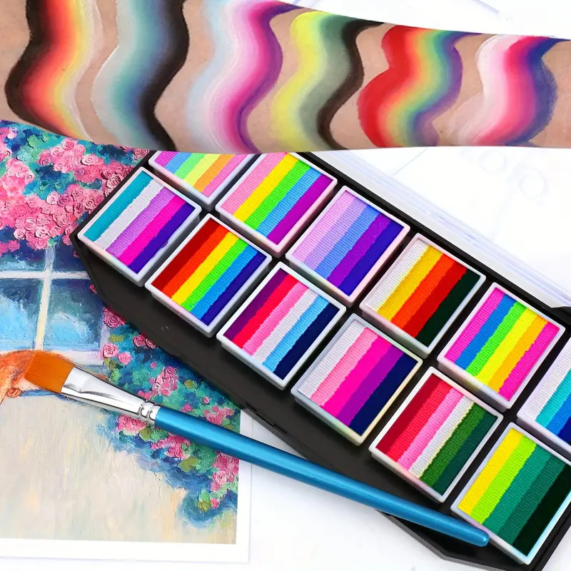 Pintura corporal transfronteriza pigmento facial lavable 12 grados de crema de pintura profesional para niños color facial festivales ópera color facial