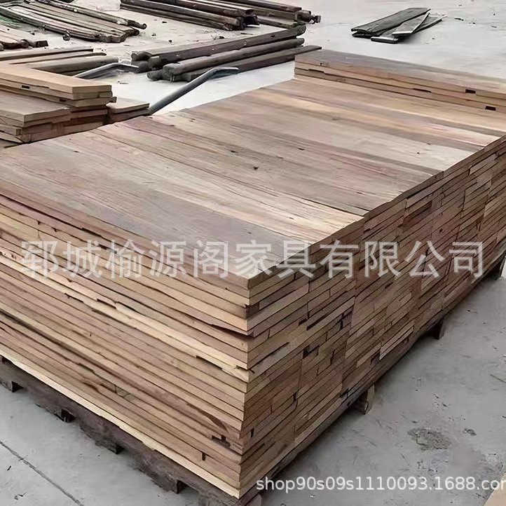 Old Elm Board Solid Wood Window Sill Desktop B&B Decoration Wall Panel Retro Elm Weathered Board Manufacturer Wholesale