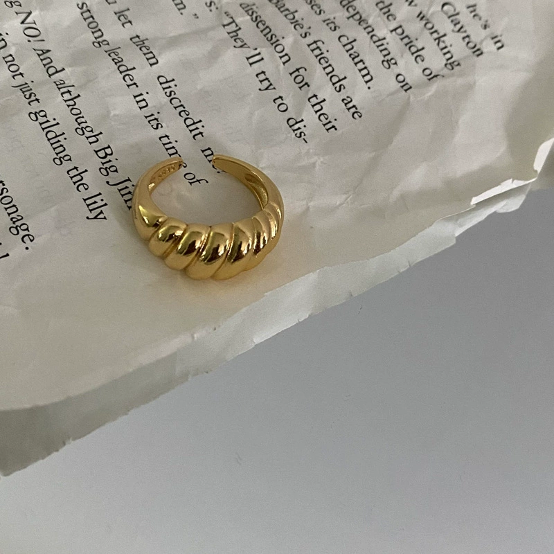 (Cross-border trading), fashionable one size retro golden ring, on index finger, simple and elegant design