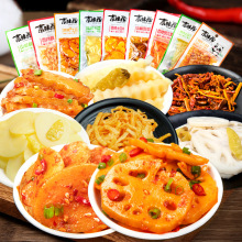 50袋素味居麻辣藕片即食海带土豆片野菜素菜混合蔬菜大礼包5袋