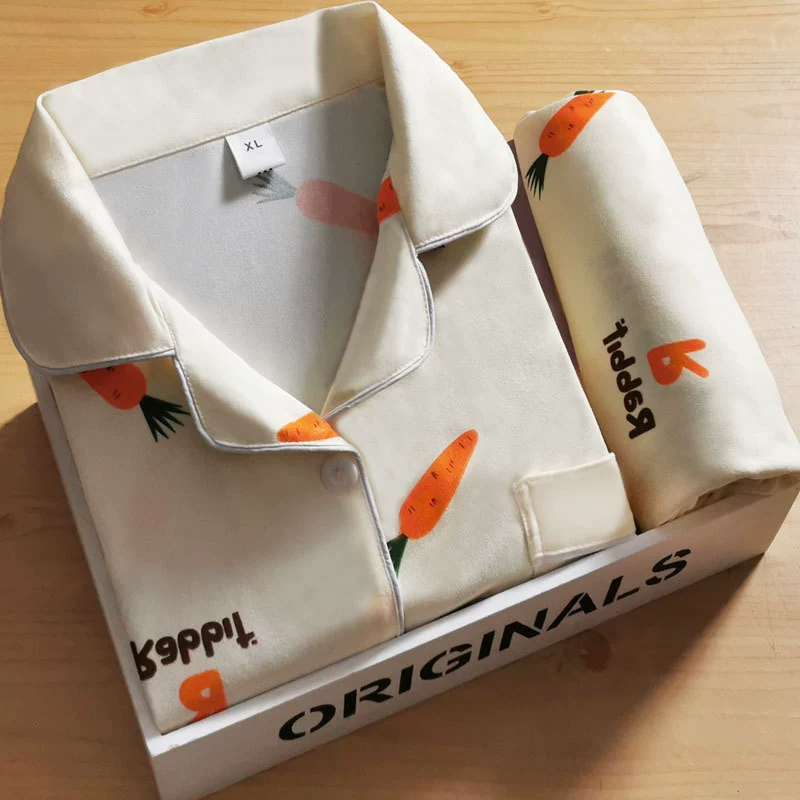 Демисезонный кардиган-пижама, тонкий комплект с длинным рукавом, милые брюки