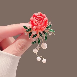 Chinese Style High-End Luxury Stylish Peony Flower Brooch Women's Outwear Cardigan Corsage Fashionable and Exquisite Brooch