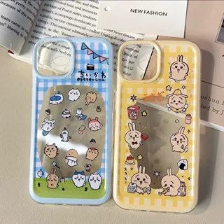 卡通格纹乌萨奇适用苹果16手机壳iphone15保护套14高透软壳13tpu