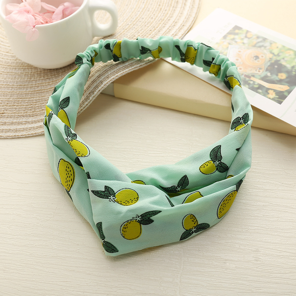 Koreanischer Stil Kreuz Chiffon Print Haarband Großhandel display picture 2