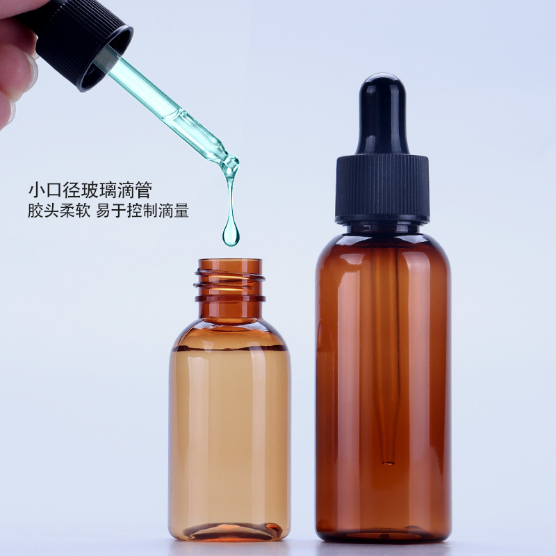 メーカー卸売り100ml茶色精油瓶petスポイト瓶化粧品精華液分装避光ペットボトル|undefined