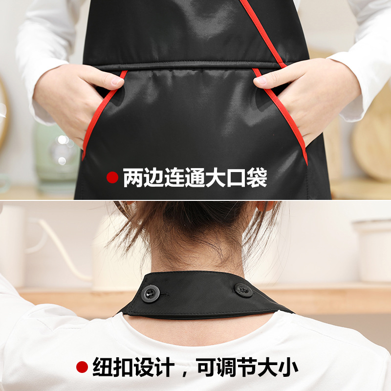 V-cuello publicidad delantal logotipo personalizado salón de uñas cafetería guardapolvos hogar cocina delantal al por mayor personalizado