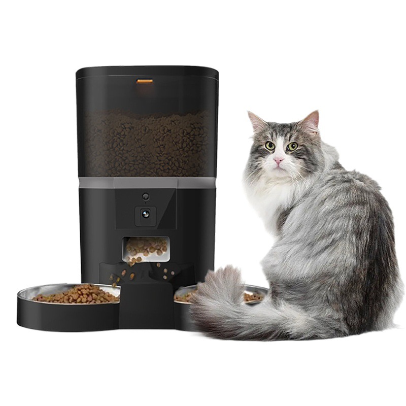 Comedero inteligente para mascotas, máquina de alimentación automática para perros y gatos, monitoreo visual, transfronterizo remoto temporizado y cuantitativo