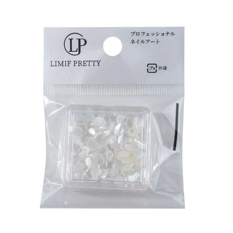 Fragmentos de concha de uñas de estilo japonés Delgado colorido brillante súper brillante abulón redondo grueso Shell parche de uñas irregular Decoración