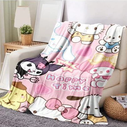 Sanrio Cinnamoroll, Pompompurin и My Melody фланелевый плед для кемпинга