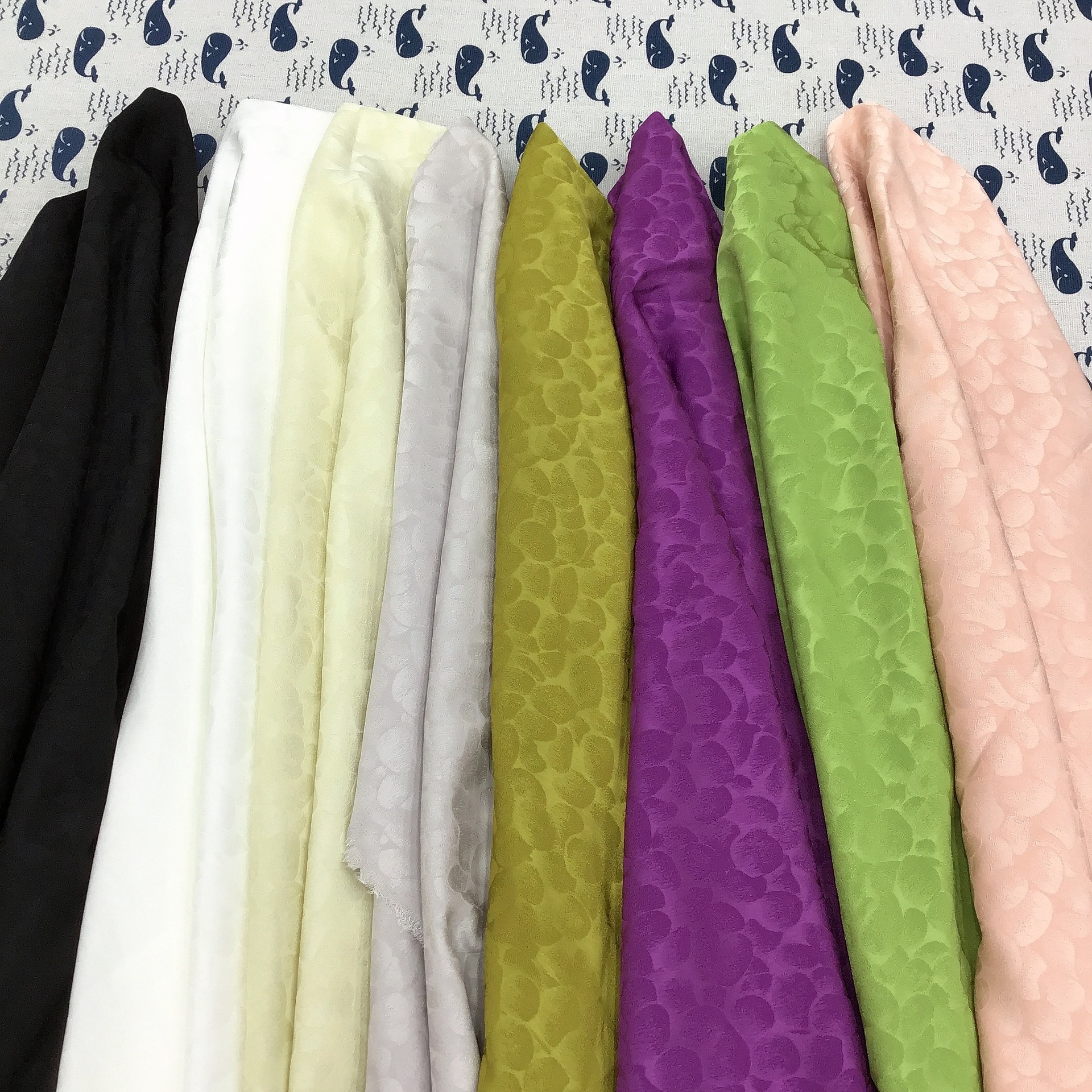 时尚水波纹提花柔软有垂感衬衫西装外套旗袍连衣裙帽子汉服面料