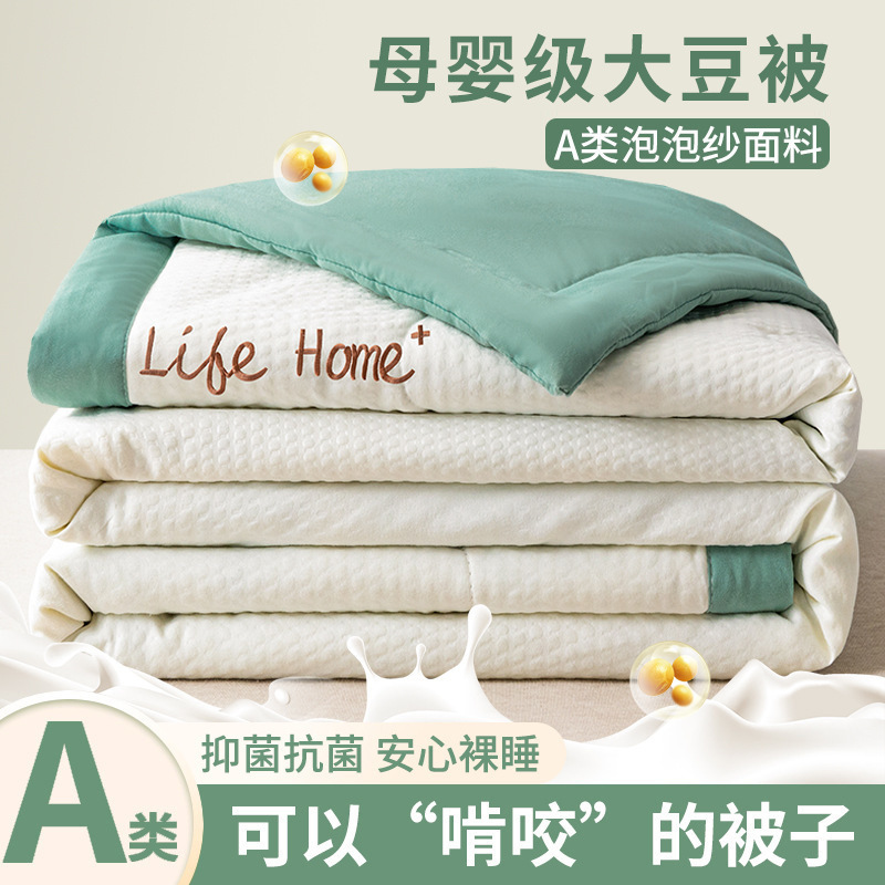 Class a Soybean Summer Cool Quilt Air-Conditioned Quilt Summer Single Thin Summer Quilt Machine Washable Summer Spring & Fall Quilt Core Gift