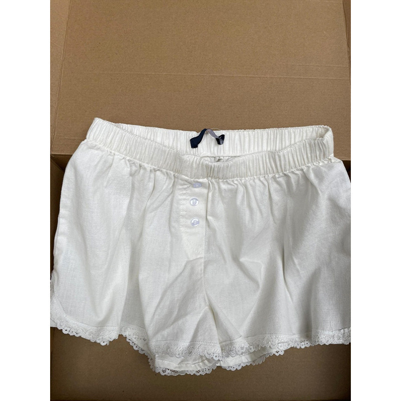 少女の甘いレースの睡眠のズボンの女性のショートパンツの夏の新型の大きいサイズの部屋のズボンの高い腰のカジュアルなズボンのレギンス|undefined