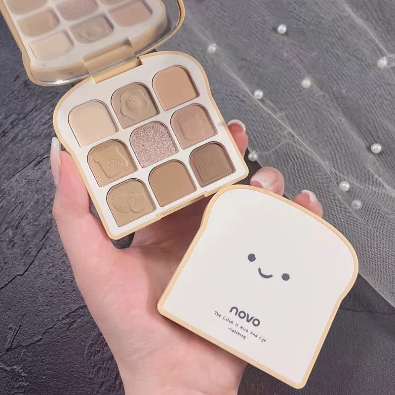 Novo Qingci Soft Toast Eyeshadow Fun Series Multimony Румяна INS девятьцветная палетка теней