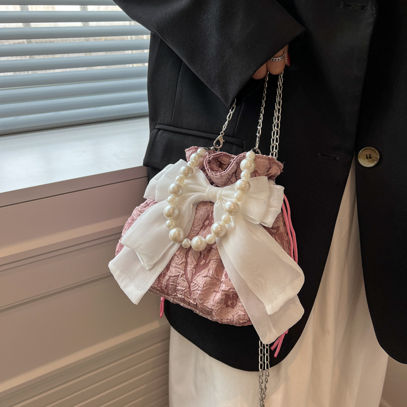 Stylish Women's Shoulder Bag With Butterfly Knot And Retro Texture_voghion.com