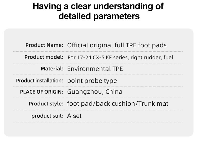 Car Floor Mats for 17-24 Mazda CX-5 KF Waterproof TPE