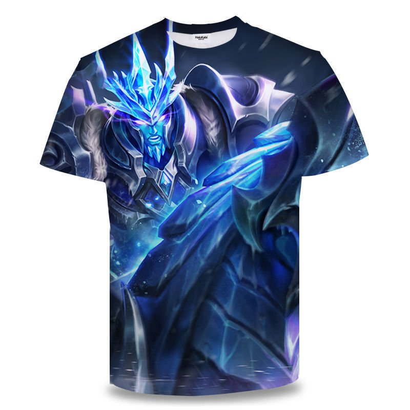 Camiseta de manga corta con estampado digital bidimensional de verano 3d verano para adolescentes y niños juego de gloria para hombres