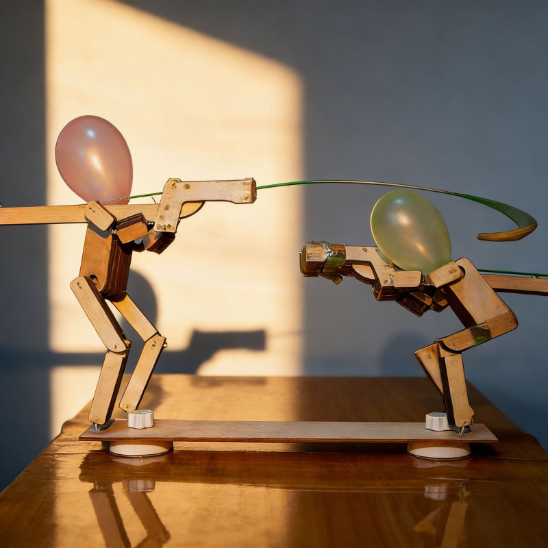 Hot-Selling Interactive Shooting Wooden Doll Handmade Balloon Game American-Style Character Junior Couple Unisex