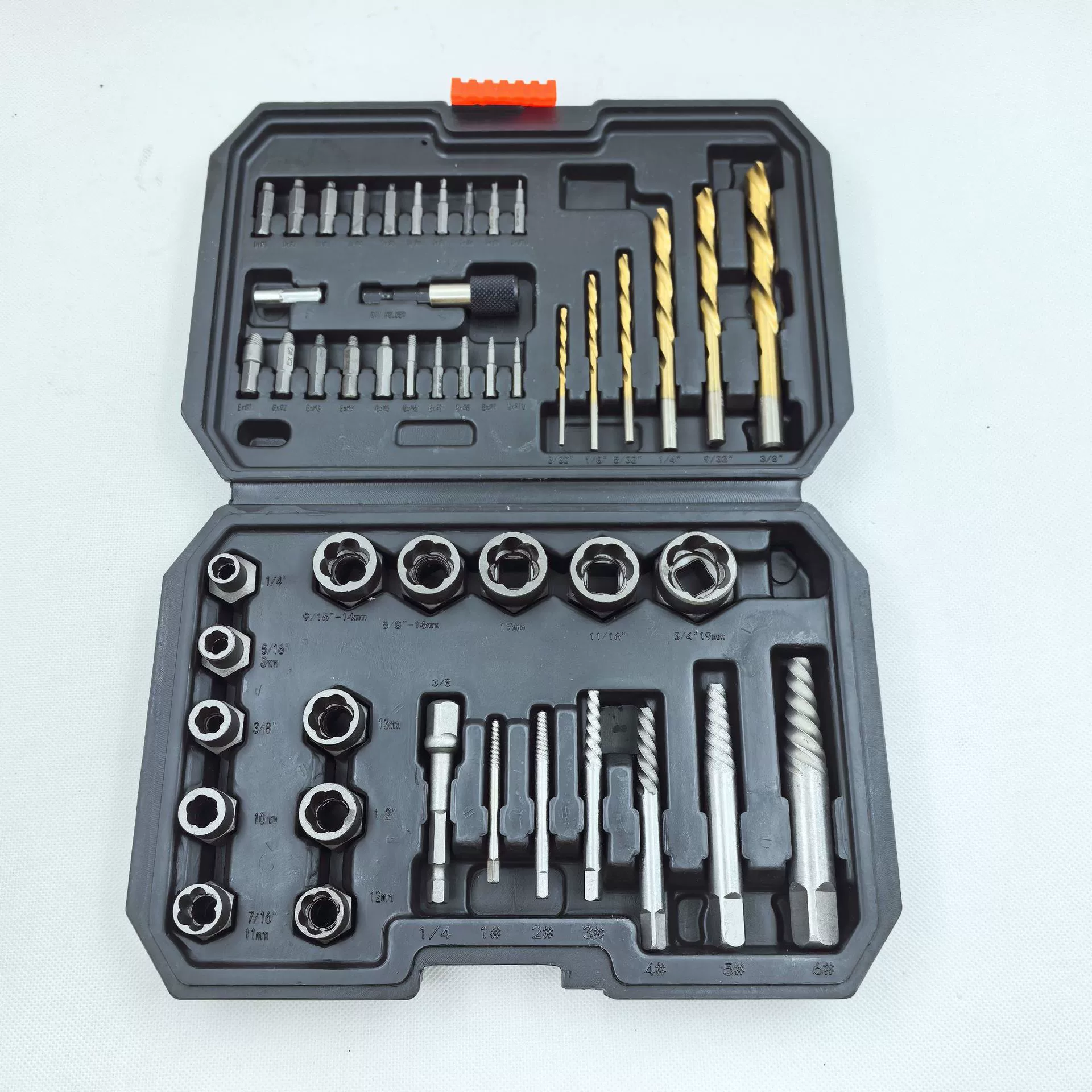 48 шт набор по extracting nut screw extractor sliding nut remover set twist drill disassembly tool disassembly