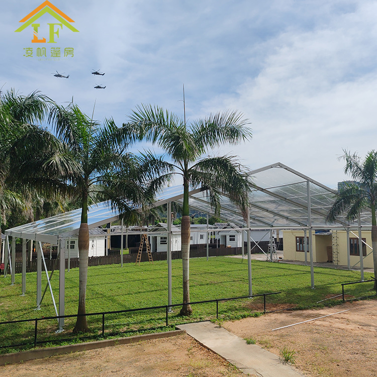 广州篷房厂家供应香港20x25全透明铝合金篷房 人字顶活动篷房tent