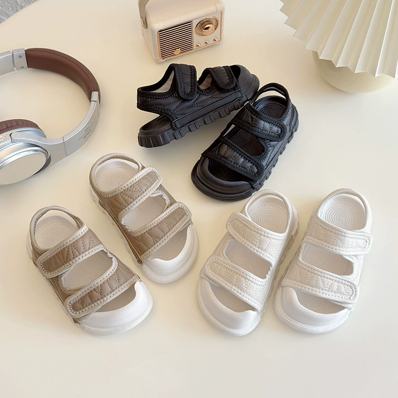 2025 новый стиль летняя детская обувь детская кожаная сандалия для девочек дышащая повседневная обувь с открытыми пальцами