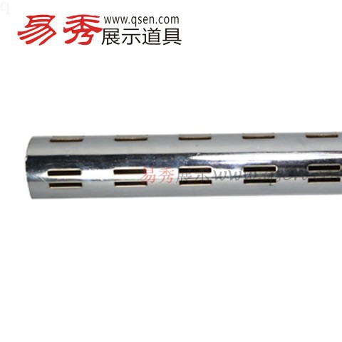 易秀展示 50圆管双排孔服装店面装修配件 50mm圆形立柱四面冲孔