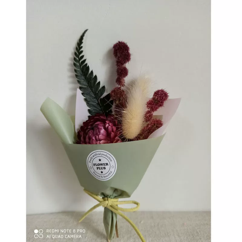 Мини- bouquet засушенных цветов (Манфанг Тин) в подарочной коробке из ПВХ, 85×45×145 мм, дом и подарок