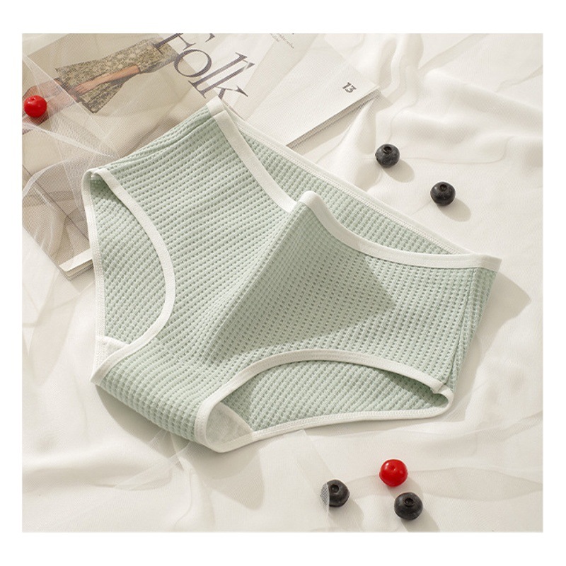 En stock 5A ropa interior antibacteriana para mujer hilo de verano fino transpirable color caramelo algodón Mediados de cintura chica estudiante ropa interior