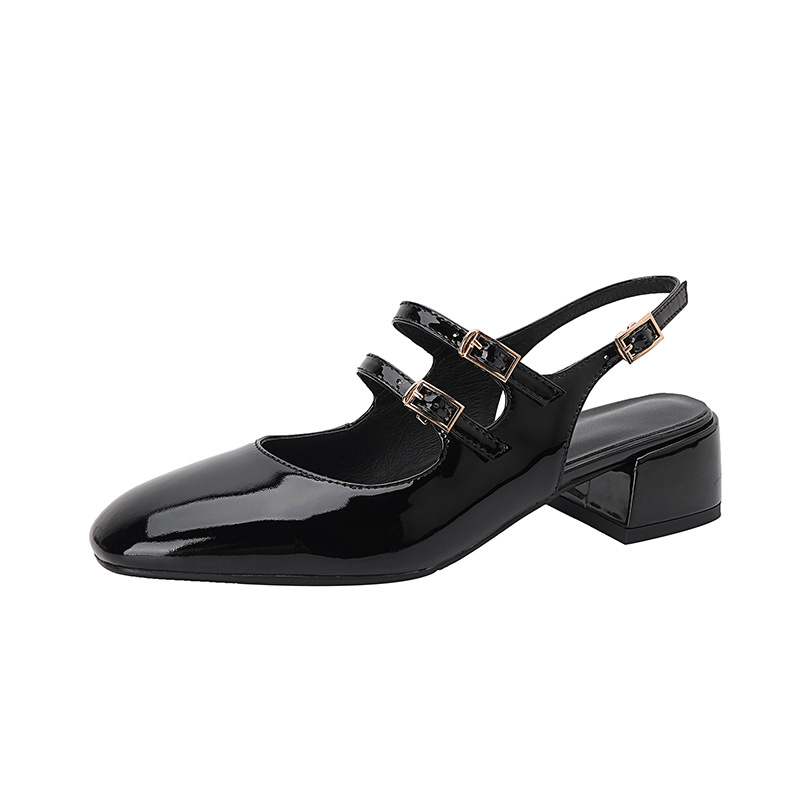 CHIKO Angelicia Square Toe Block Heels Slingback Shoes