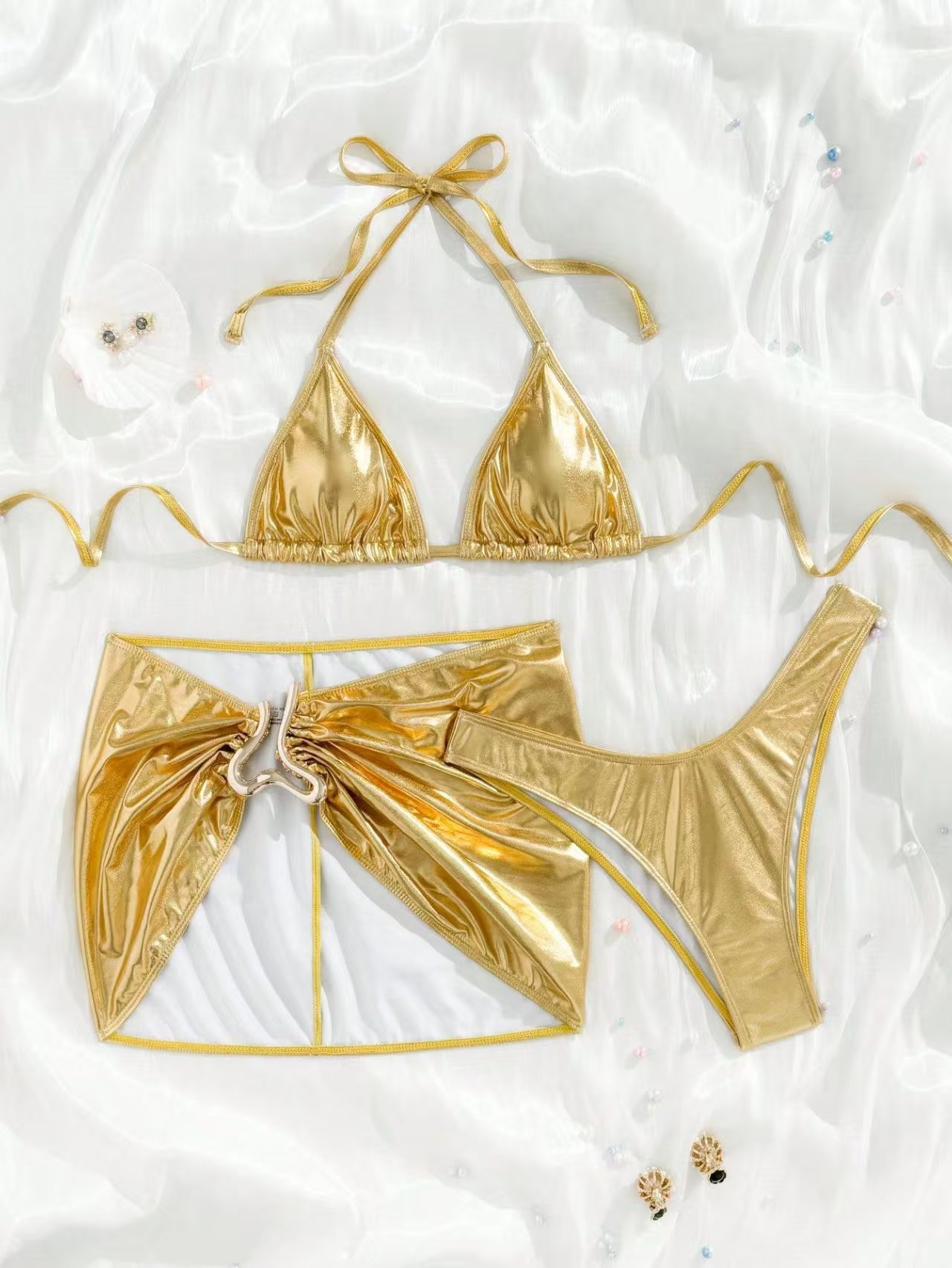 Sexy driedelig bikini set voor dames, badmode met open rug_voghion.com