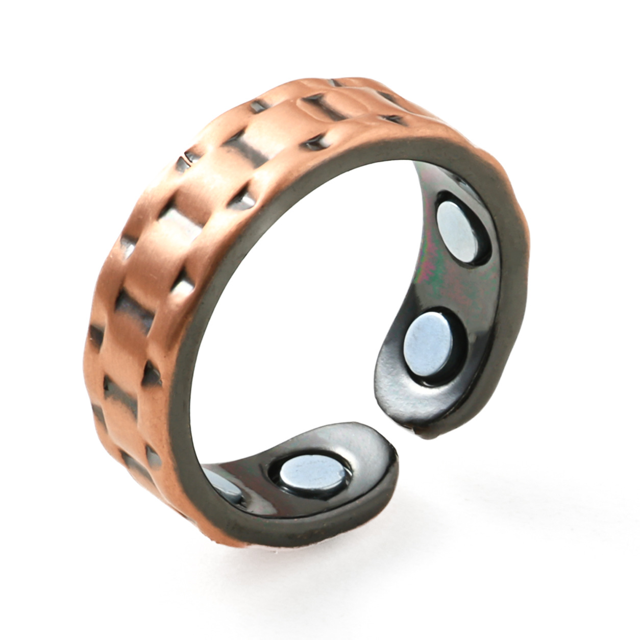 Pulseras de pareja populares europeas y americanas, joyería de metal con superficie lisa, magnética, ajustable y de extremo abierto para hombres y mujeres.