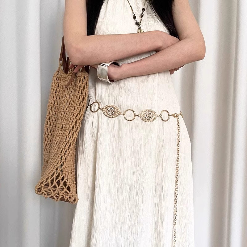 Böhmische Taillenkette Damen Ethno Stil Blumen Gürtel Für Kleid_voghion.com