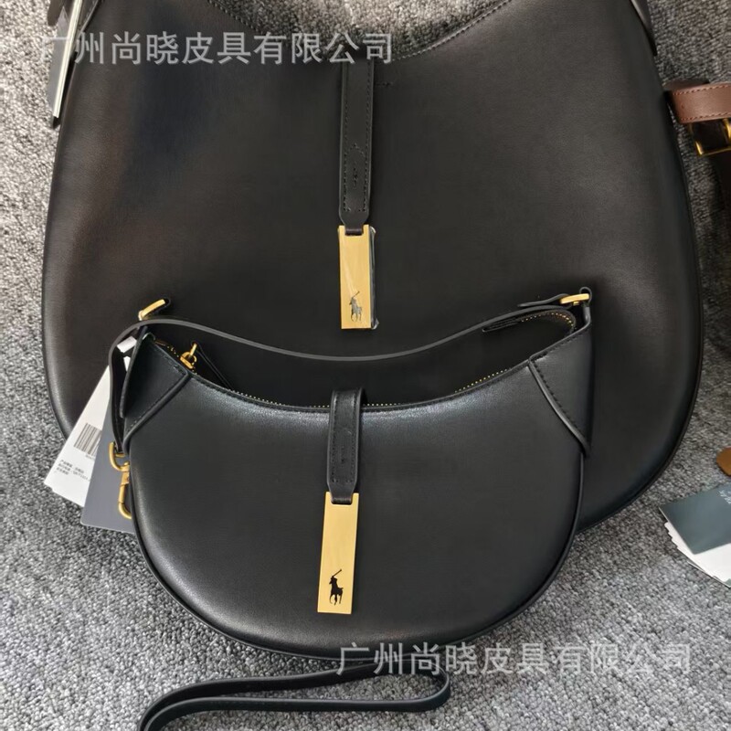 Cross-Border Hot-Selling Vintage Ralph Polo Croissant Bag 2026 New Model Cowhide Underarm Commuter Shoulder Crossbody Saddle Bag