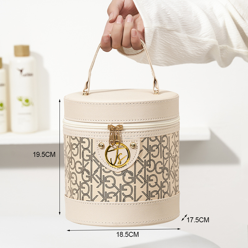 Douyin nueva bolsa de cosméticos Macaron Yuantong caja de almacenamiento de cosméticos de alto valor caja portátil de gran capacidad