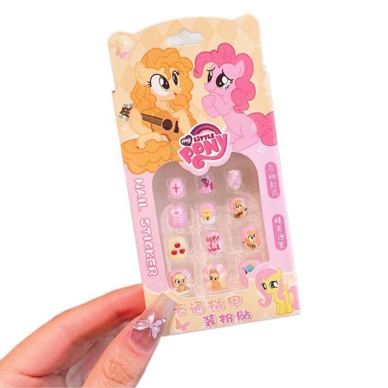 Niños pegatinas de uñas chicas dibujos animados pony paoli pegatinas de uñas desmontables piezas de uñas dulces lindas para usar uñas
