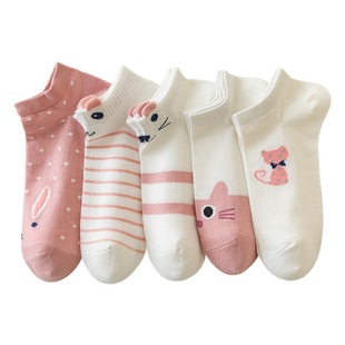 Socks Women's Spring and Summer Thin Boat Socks Women's Shallow Mouth Low-Pop ins Trendy Women's Socks Japanese Style Women's Short Socks Cute Short Socks