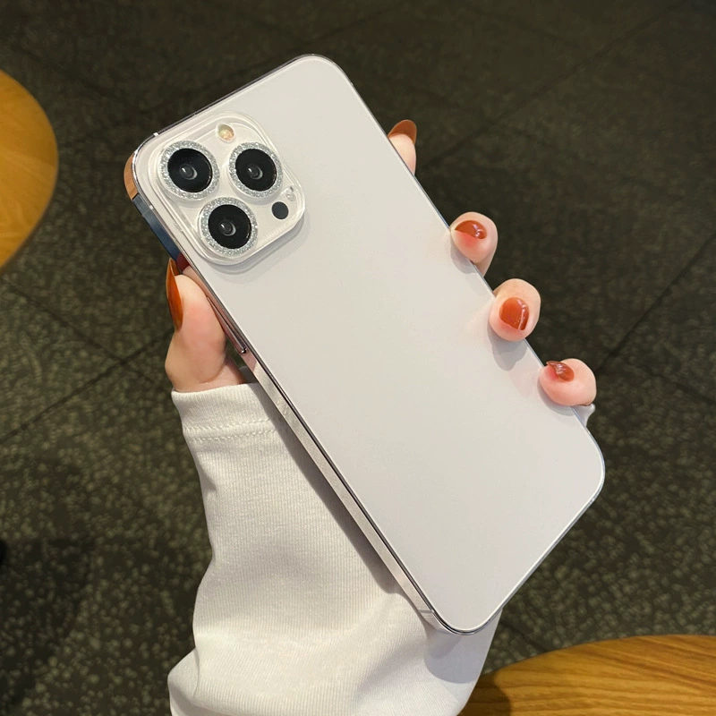 Защитная накладка для камеры Apple iPhone 11–16, блестящая металлическая плёнка со стразами