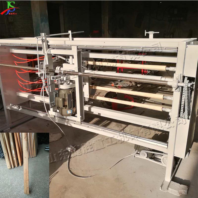 Máquina de azada horizontal totalmente automática 1,7 m pico mango de madera manejar máquina de pie de cuatro estaciones de madera Barra de lijadora