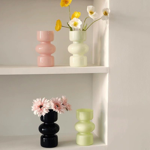 Elegant European Retro Glass Vase, Unique Vintage Vase, Water Cultivation Flower Pot, Desktop and Dining Table Flower Vase Decor