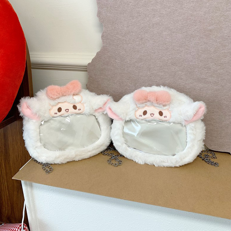 Bolsa de niños transfronterizos de mujeres lindas niñas mochilas otoño invierno peluche nuevo lindo padre-hijo niñas mochilas