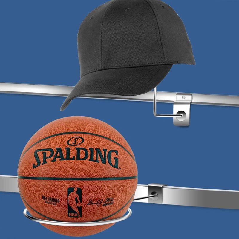 10個裝槽板方管帽架萬用板球架帽圈托架挂鈎凹凸板帽子展示籃球托