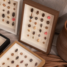 立体中空相框多孔卡纸相框摆台落叶银杏坚果收纳相框DIY24孔卡纸