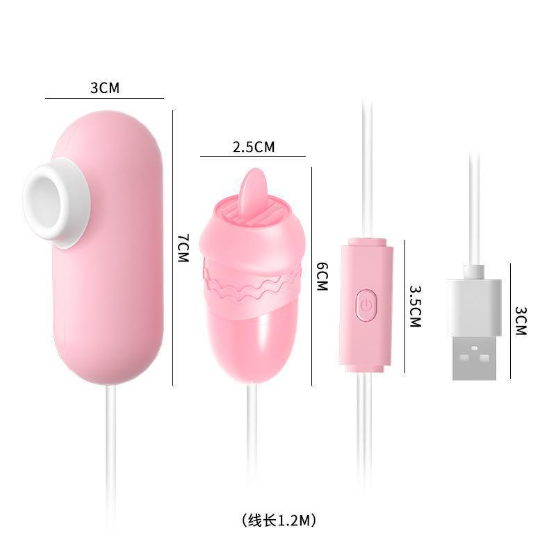 Lale huevo ABCDE USB doble salto huevo chupar lengua lamir varilla de vibración de frecuencia variable para adultos artículos sexuales