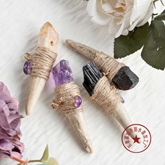 天然水晶権杖鹿角杖祭壇瞑想道具手作りDIY水晶ストラップキーホルダー
