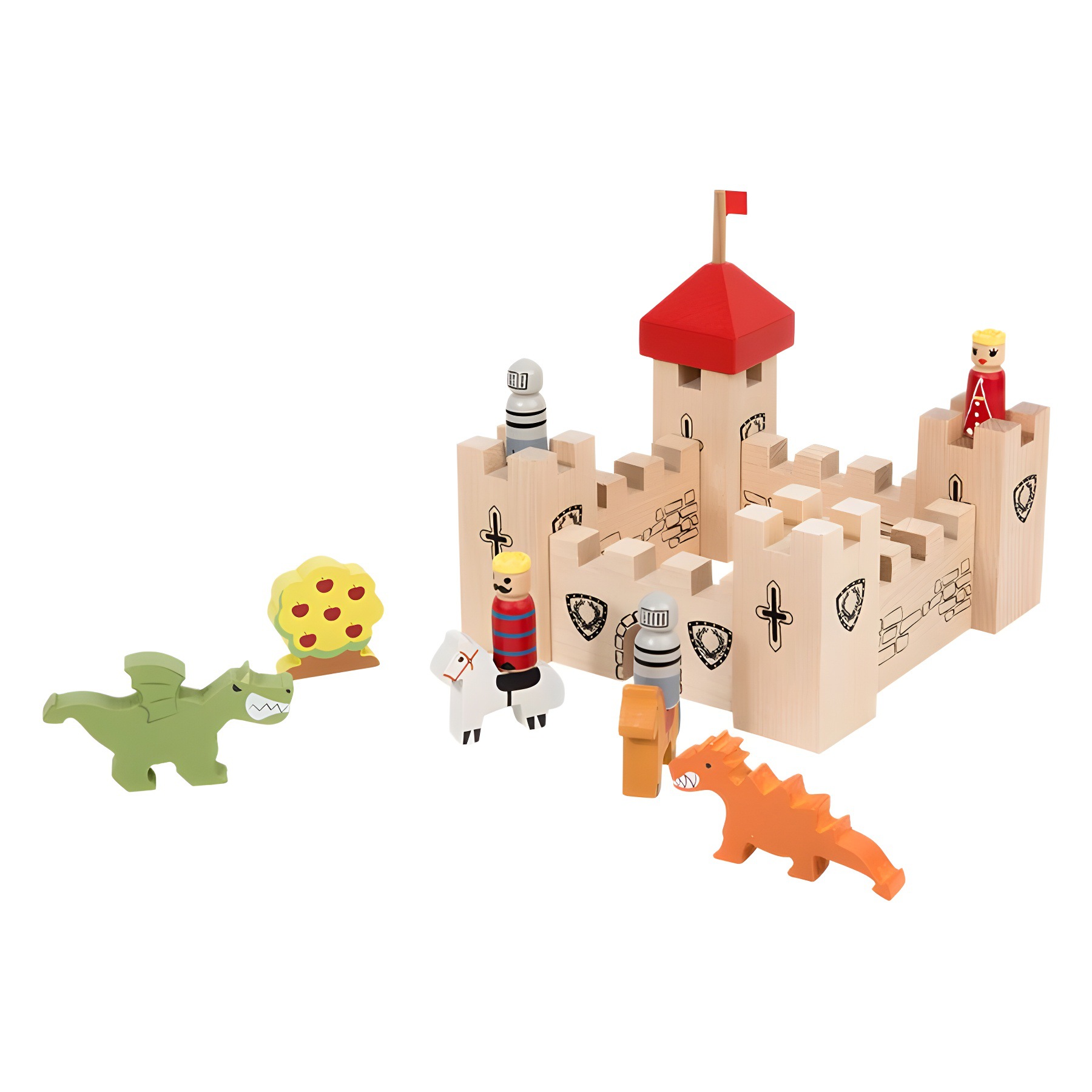 Juegos de mesa de bolsillo castillo despacho de aduanas para niños puzzle lógica de pensamiento orientación espacio soldado guardia juguetes de madera