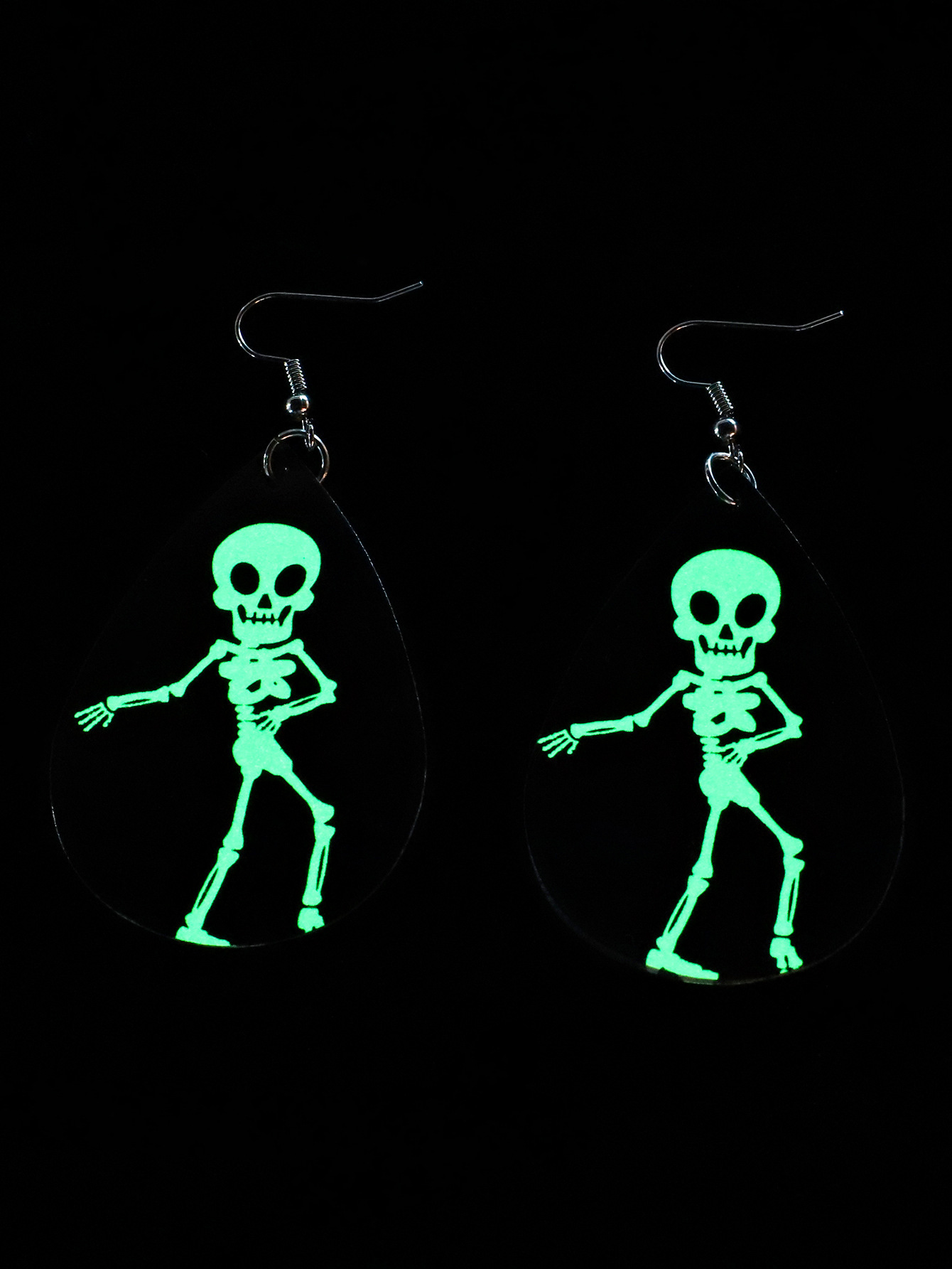 Halloween Skull Pumpkin Witch Funny Leather Luminous Earrings Wholesale Nihaojewelry display picture 9