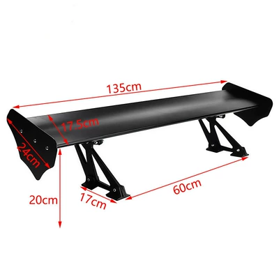 Cross-Border Car Modification Aluminum Alloy Perforated Rear Wing Universal for Sedan Gt Spoiler Tuning (Fixed wind wing) - jg-127-single-layer-perforated-black