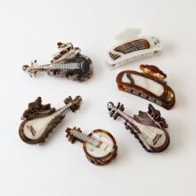 新款新中式复古乐器醋酸抓夹网红琵琶古筝造型发夹盘发鲨鱼夹发饰