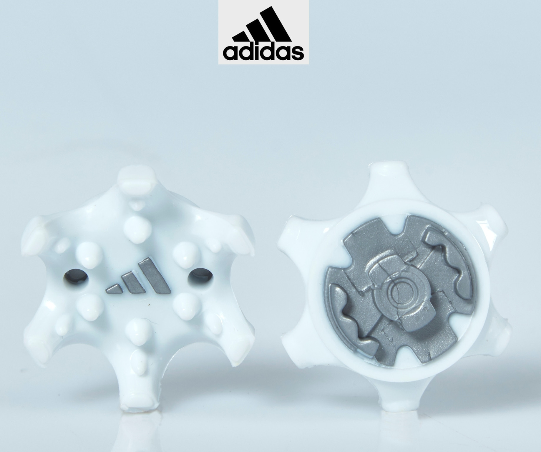 Suministro directo de fábrica de uñas de zapatos de golf de una sola palabra giratoria titular de la tarjeta rectangular Blanco y Negro Plata azul de cuatro colores uñas durable TPU material