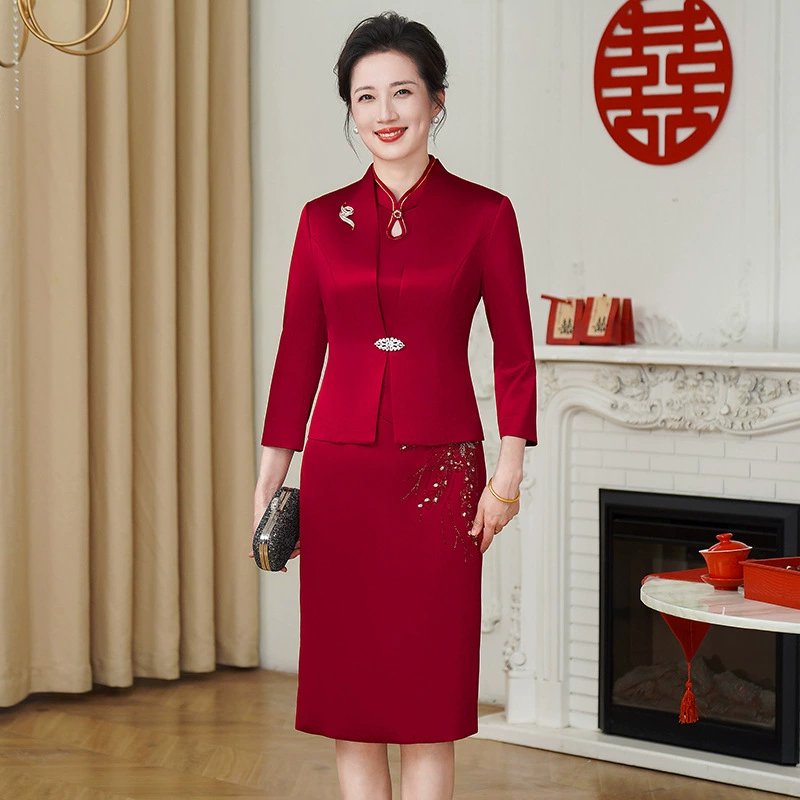 Си мать-в-законе свадебное платье летнее свадебное платье розовый Cheongsam молодая невеста свадебное платье матери