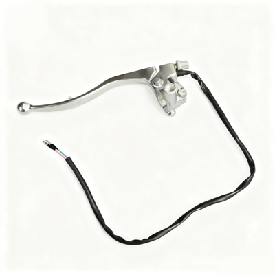 Cqr300 Jialing Caiwei Off-Road Motorcycle Parts Clutch Handle Assembly with Cable Handle Universal Clutch Lever (Motorcycle Handle Cover) - silver-clutch-handle-with-cord